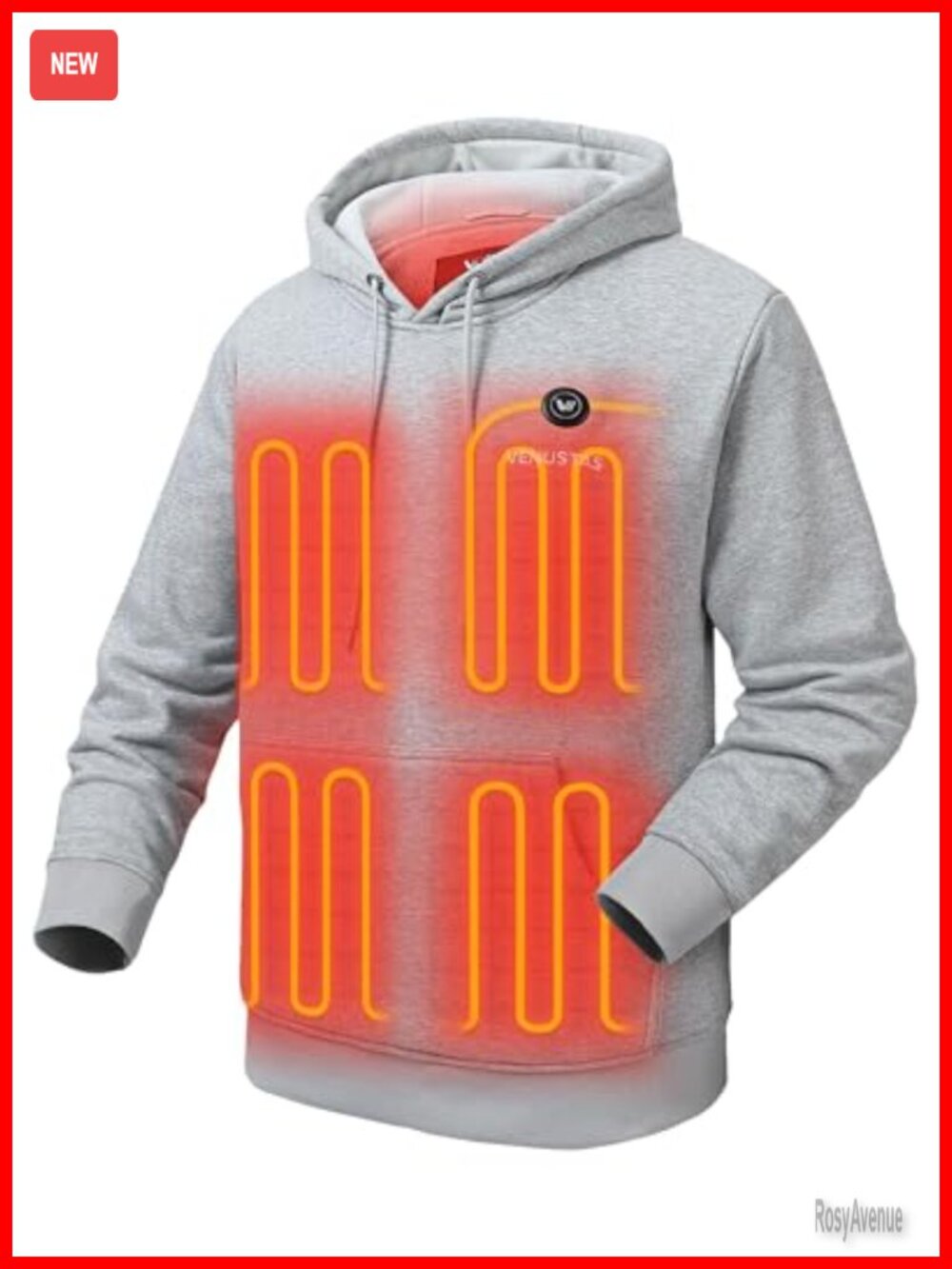 Unisex Heated Pullover Hoodie Battery Powered 5 Heating Zones